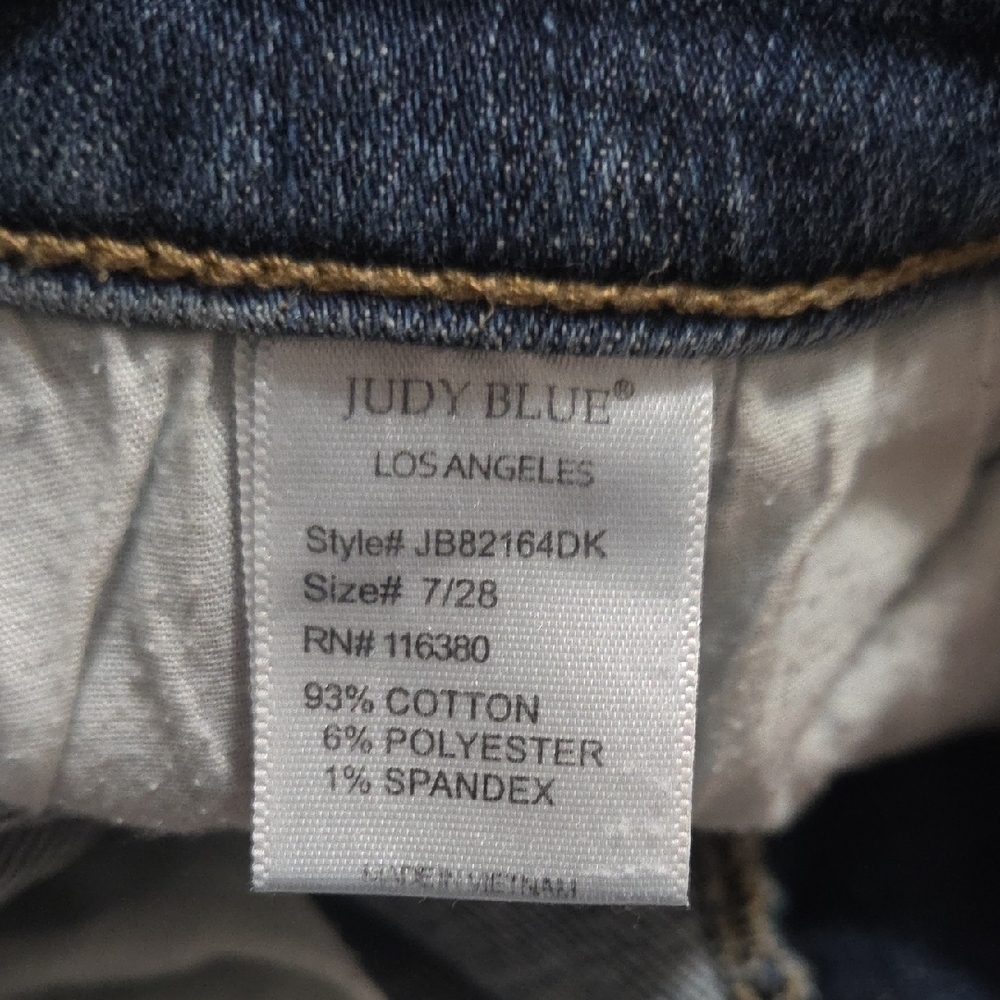 Judy Blue High Rise Straight Leg Stretch Jeans Medium Wash 7/28 - Picture 7 of 8